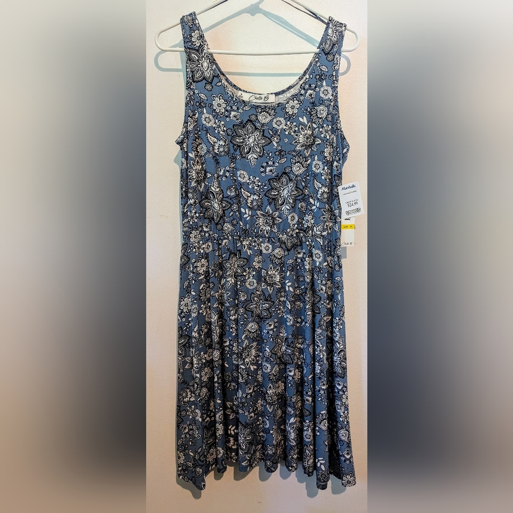 Chetta B Blue Floral Dress